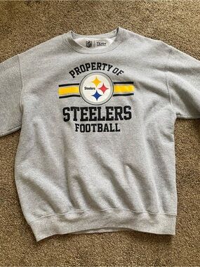 NFL Team Apparel Gray Crewneck with Black Logo Print
